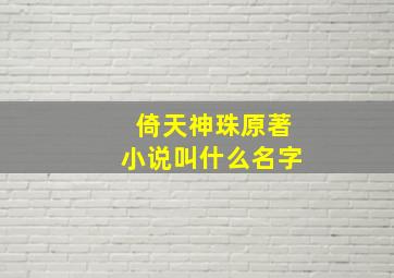 倚天神珠原著小说叫什么名字