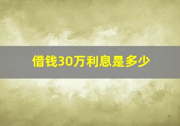 借钱30万利息是多少