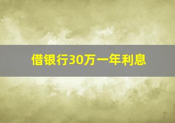 借银行30万一年利息