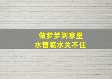 做梦梦到家里水管喷水关不住