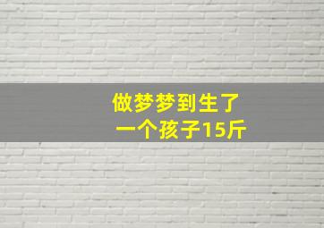 做梦梦到生了一个孩子15斤