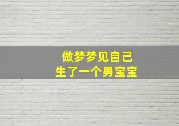 做梦梦见自己生了一个男宝宝