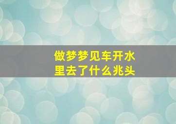 做梦梦见车开水里去了什么兆头