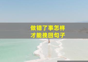 做错了事怎样才能挽回句子