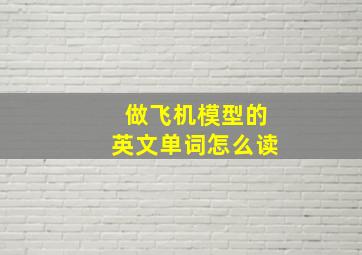 做飞机模型的英文单词怎么读