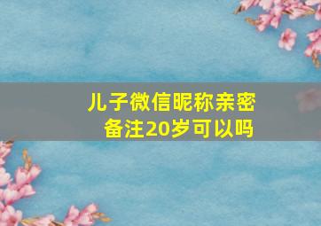 儿子微信昵称亲密备注20岁可以吗