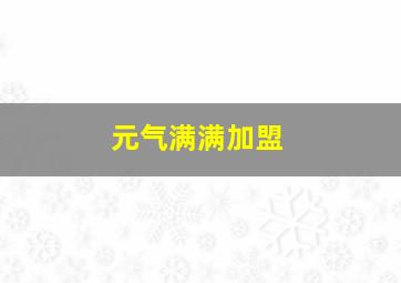 元气满满加盟