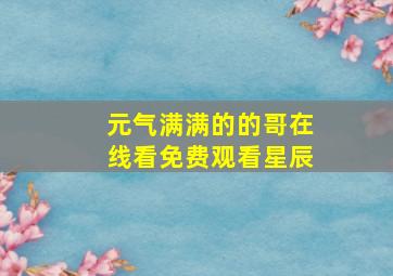 元气满满的的哥在线看免费观看星辰