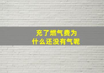 充了燃气费为什么还没有气呢