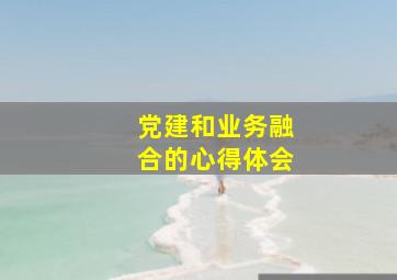 党建和业务融合的心得体会