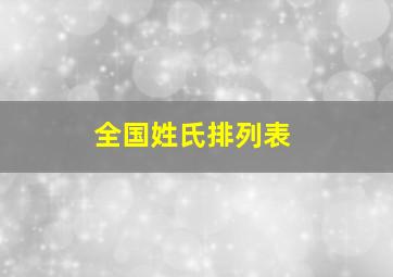 全国姓氏排列表