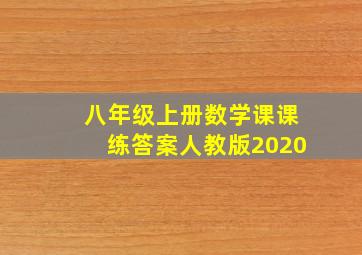 八年级上册数学课课练答案人教版2020