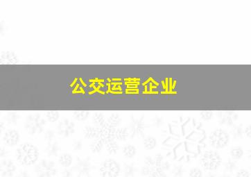 公交运营企业