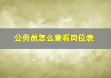 公务员怎么查看岗位表