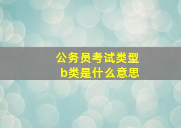 公务员考试类型b类是什么意思