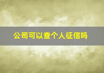 公司可以查个人征信吗