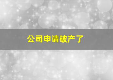 公司申请破产了