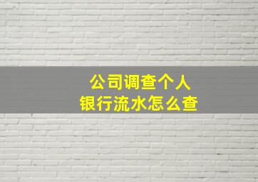 公司调查个人银行流水怎么查