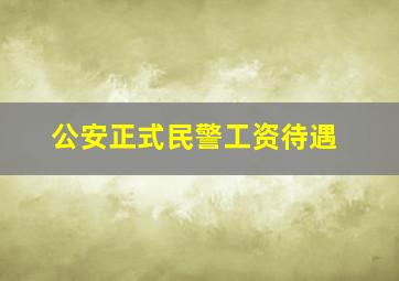 公安正式民警工资待遇