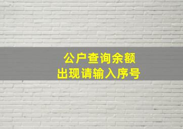 公户查询余额出现请输入序号