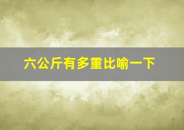 六公斤有多重比喻一下