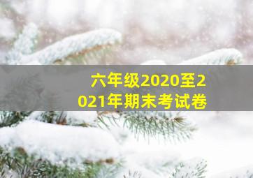 六年级2020至2021年期末考试卷