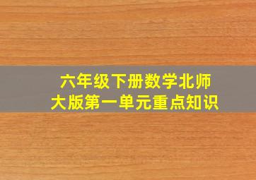 六年级下册数学北师大版第一单元重点知识