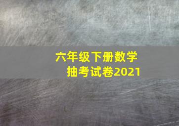 六年级下册数学抽考试卷2021