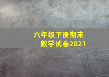 六年级下册期末数学试卷2021