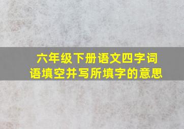 六年级下册语文四字词语填空并写所填字的意思