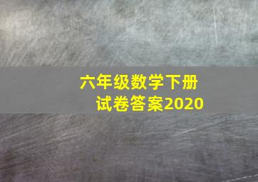 六年级数学下册试卷答案2020