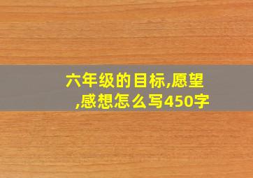 六年级的目标,愿望,感想怎么写450字