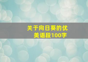 关于向日葵的优美语段100字