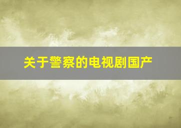 关于警察的电视剧国产