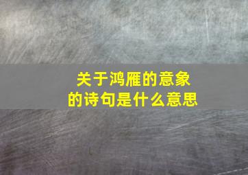 关于鸿雁的意象的诗句是什么意思