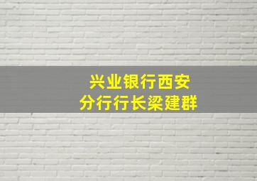 兴业银行西安分行行长梁建群