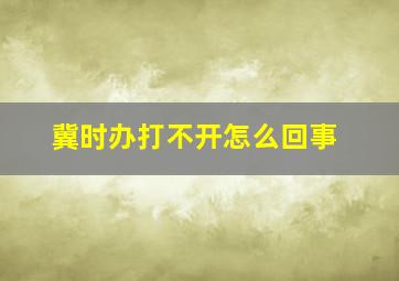 冀时办打不开怎么回事