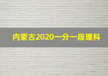 内蒙古2020一分一段理科