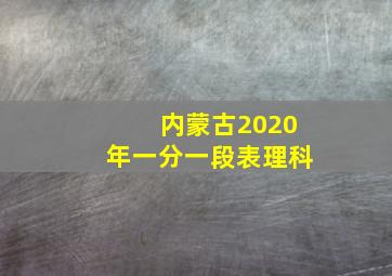 内蒙古2020年一分一段表理科