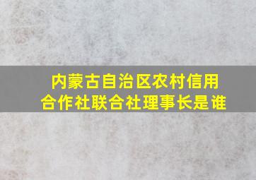 内蒙古自治区农村信用合作社联合社理事长是谁