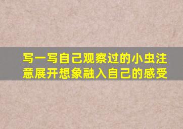 写一写自己观察过的小虫注意展开想象融入自己的感受