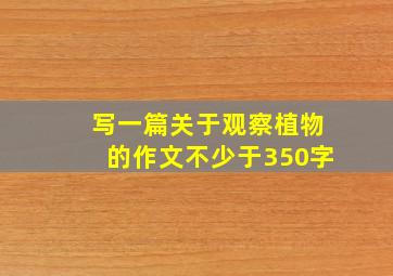 写一篇关于观察植物的作文不少于350字