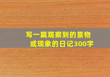 写一篇观察到的景物或现象的日记300字