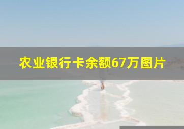 农业银行卡余额67万图片