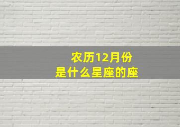 农历12月份是什么星座的座