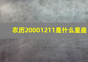 农历20001211是什么星座