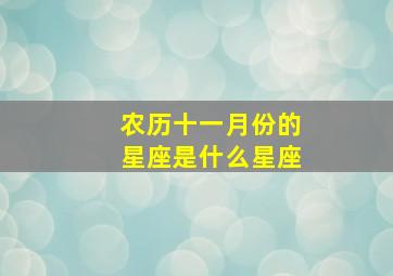 农历十一月份的星座是什么星座