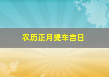 农历正月提车吉日