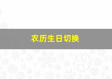 农历生日切换