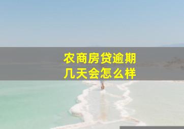 农商房贷逾期几天会怎么样